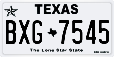 TX license plate BXG7545