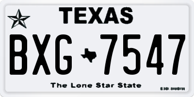 TX license plate BXG7547