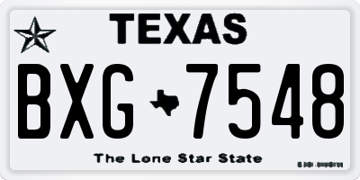 TX license plate BXG7548