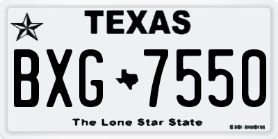 TX license plate BXG7550