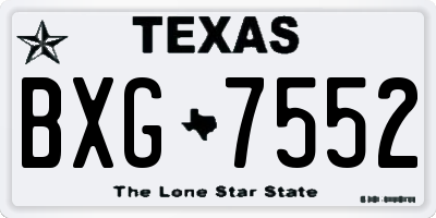 TX license plate BXG7552