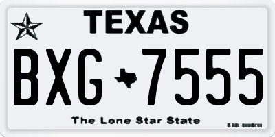 TX license plate BXG7555