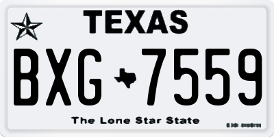 TX license plate BXG7559