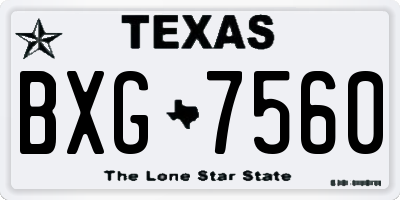 TX license plate BXG7560