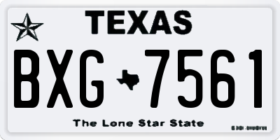 TX license plate BXG7561
