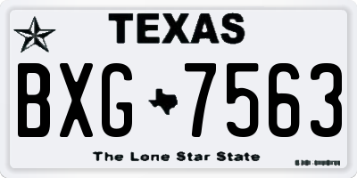 TX license plate BXG7563