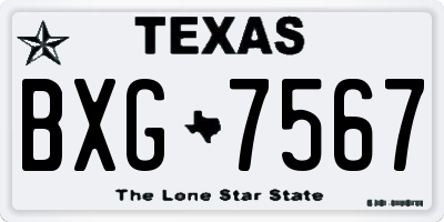 TX license plate BXG7567