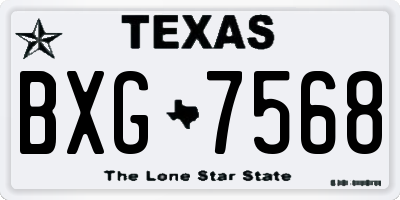 TX license plate BXG7568