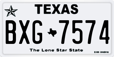 TX license plate BXG7574