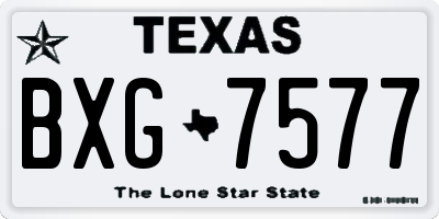 TX license plate BXG7577