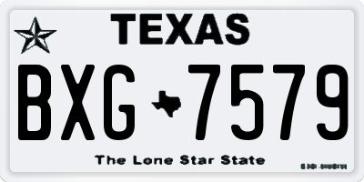 TX license plate BXG7579