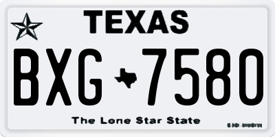 TX license plate BXG7580