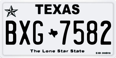 TX license plate BXG7582