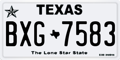 TX license plate BXG7583