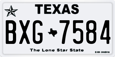 TX license plate BXG7584