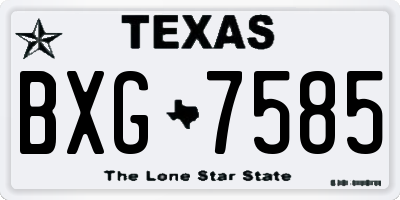 TX license plate BXG7585