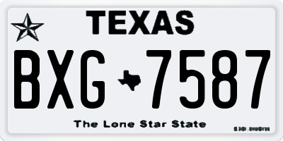 TX license plate BXG7587