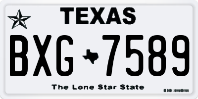 TX license plate BXG7589