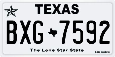 TX license plate BXG7592