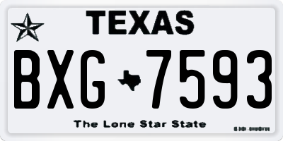 TX license plate BXG7593
