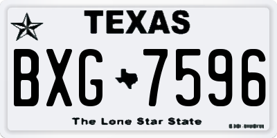 TX license plate BXG7596