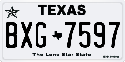 TX license plate BXG7597