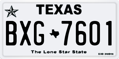 TX license plate BXG7601