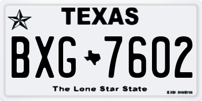 TX license plate BXG7602