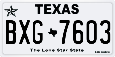 TX license plate BXG7603