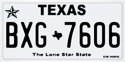 TX license plate BXG7606