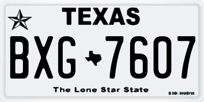 TX license plate BXG7607