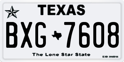 TX license plate BXG7608