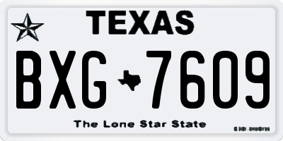 TX license plate BXG7609