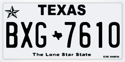 TX license plate BXG7610
