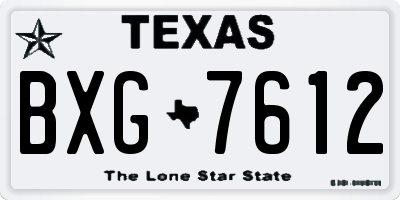 TX license plate BXG7612