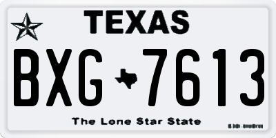 TX license plate BXG7613