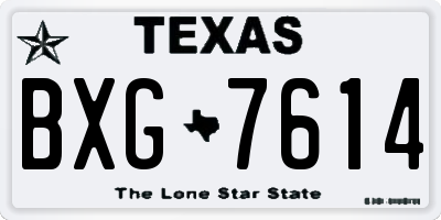 TX license plate BXG7614