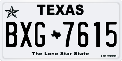 TX license plate BXG7615