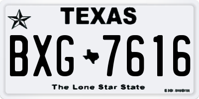TX license plate BXG7616