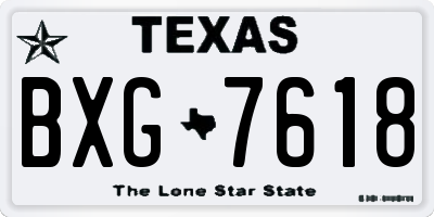 TX license plate BXG7618