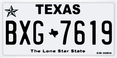TX license plate BXG7619