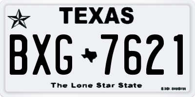 TX license plate BXG7621