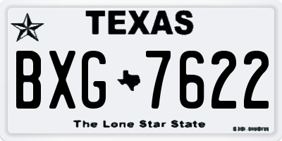 TX license plate BXG7622