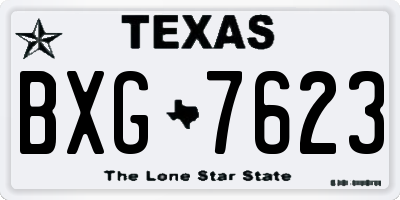 TX license plate BXG7623