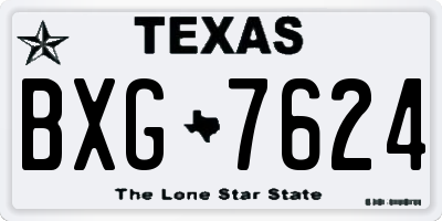 TX license plate BXG7624