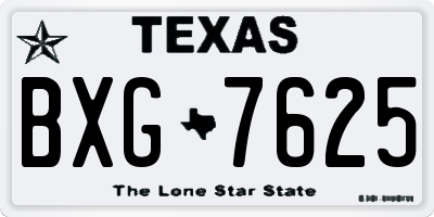 TX license plate BXG7625