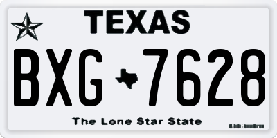 TX license plate BXG7628