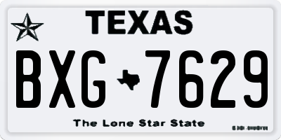 TX license plate BXG7629
