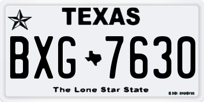 TX license plate BXG7630
