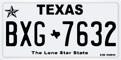 TX license plate BXG7632